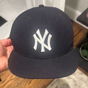 Navy Blue Baseball Cap with White Logo